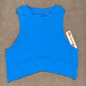 Cotton Candy Vibrant Blue Crop Top